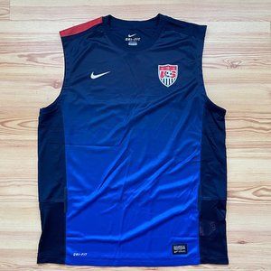 Soccer USA National Team 13 Model NIKE Authentic Sleeveless Training Top(XL)Navy